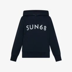 Best Felpa hoodie blu navy con maxi logo Bambino Felpe