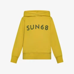 Online Felpa hoodie gialla con maxi logo Bambino Felpe
