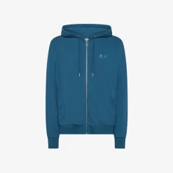 Sale Felpa hoodie in cotone avio scuro Uomo Felpe