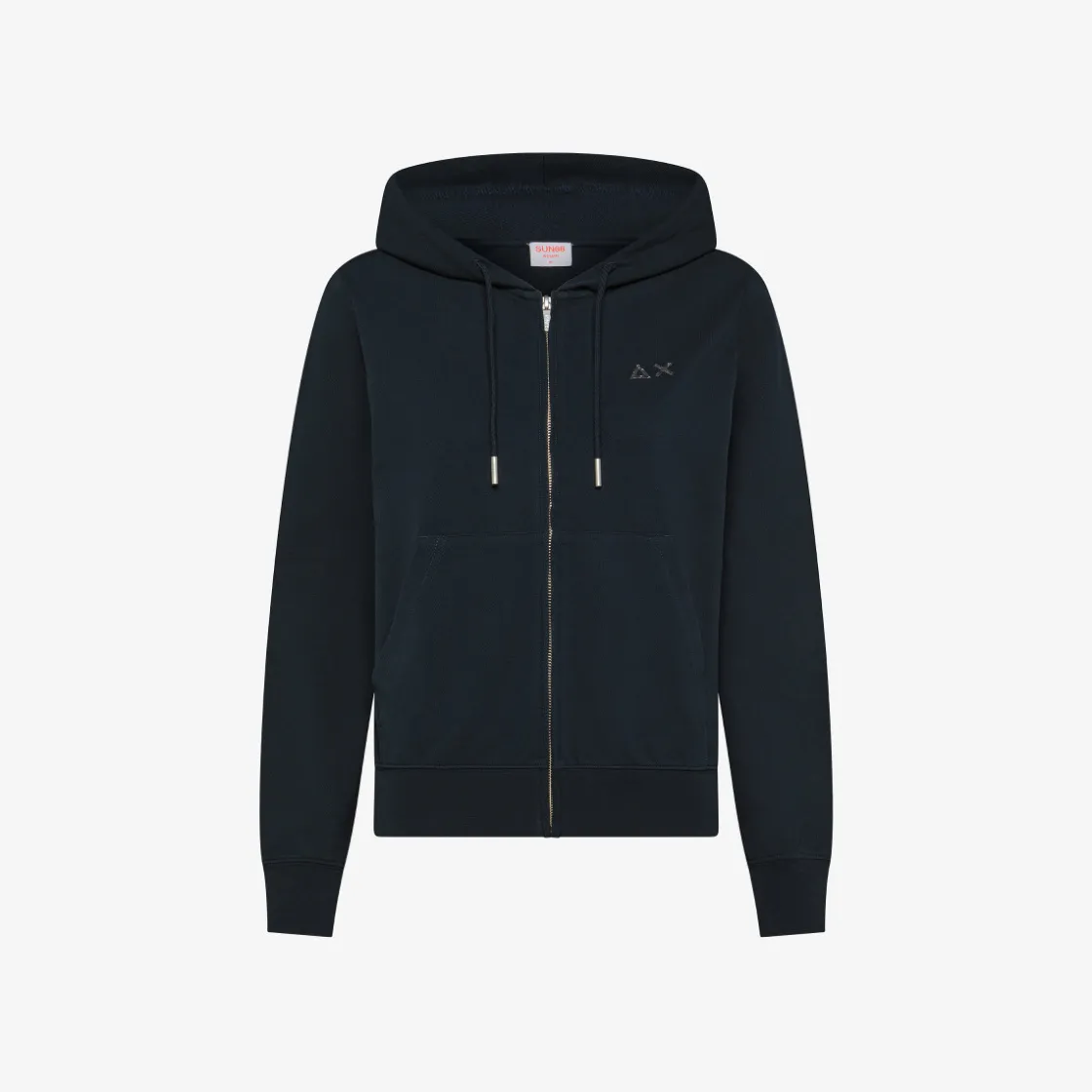 Discount Felpa hoodie in cotone blu navy con logo in strass Donna Felpe