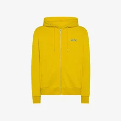 Hot Felpa hoodie in cotone giallo Uomo Felpe