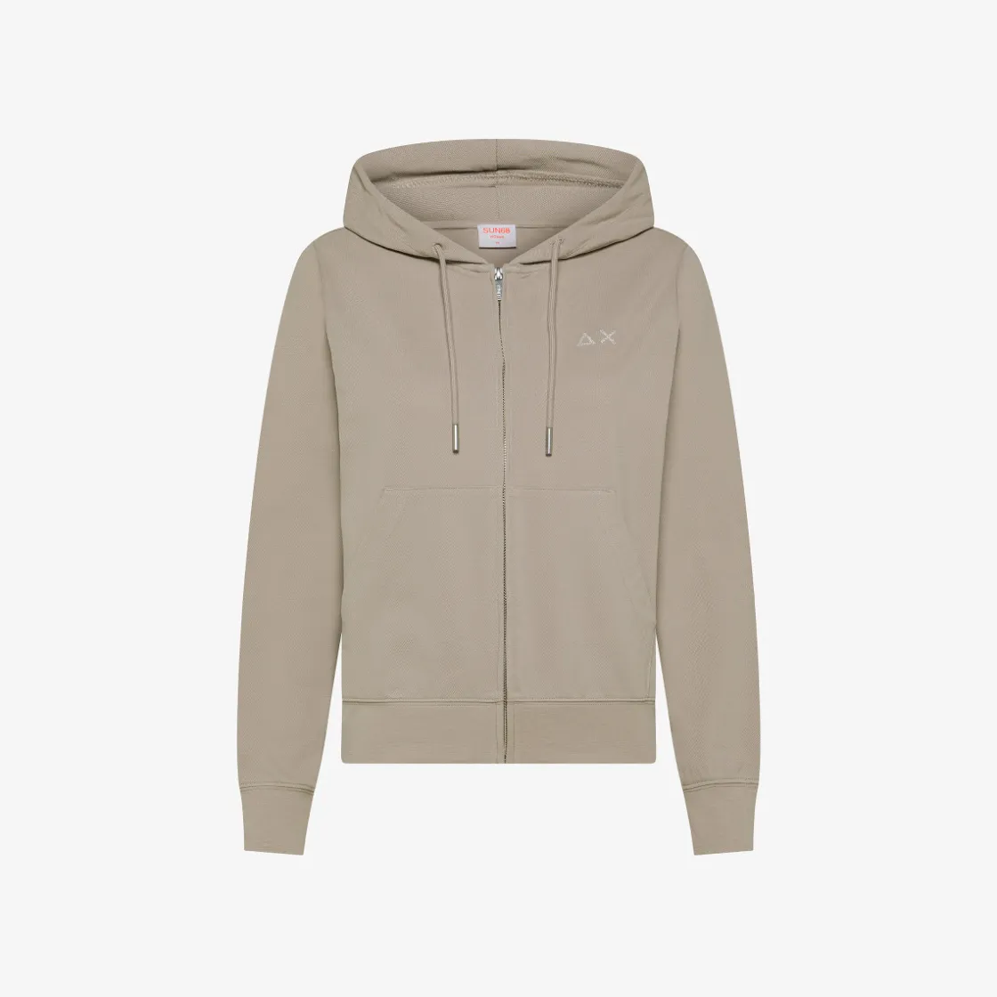 Discount Felpa hoodie in cotone stone con logo in strass Donna Felpe