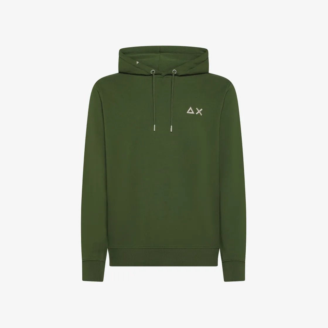 Sale Felpa hoodie verde scuro con logo ricamato Uomo Felpe