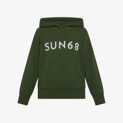 Outlet Felpa hoodie verde scuro con maxi logo Bambino Felpe