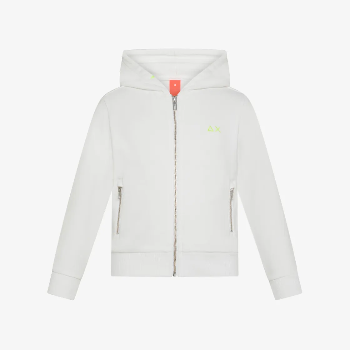 Hot Felpa in cotone bianco panna con cappuccio e zip Bambino Felpe|Beachwear Bimbo