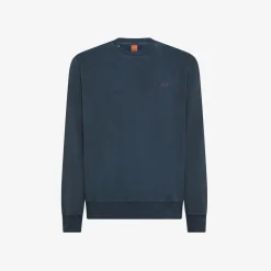 Hot Felpa in cotone blu navy Uomo Beachwear Uomo