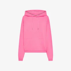 Online Felpa in cotone fucsia fluo con cappuccio Donna Felpe|Beachwear Donna