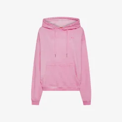 Discount Felpa in cotone geranio con cappuccio Donna Felpe|Beachwear Donna