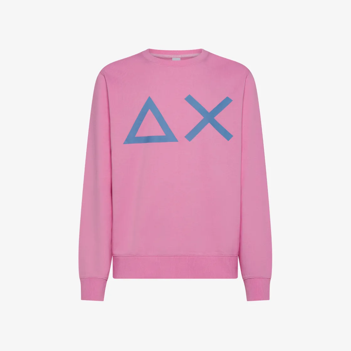 Outlet Felpa in cotone geranio con maxi logo Uomo Felpe