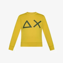 Clearance Felpa in cotone giallo con maxi logo Bambino Felpe