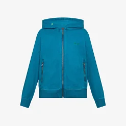 Best Felpa in cotone ottanio chiaro con cappuccio e zip Bambino Felpe|Beachwear Bimbo