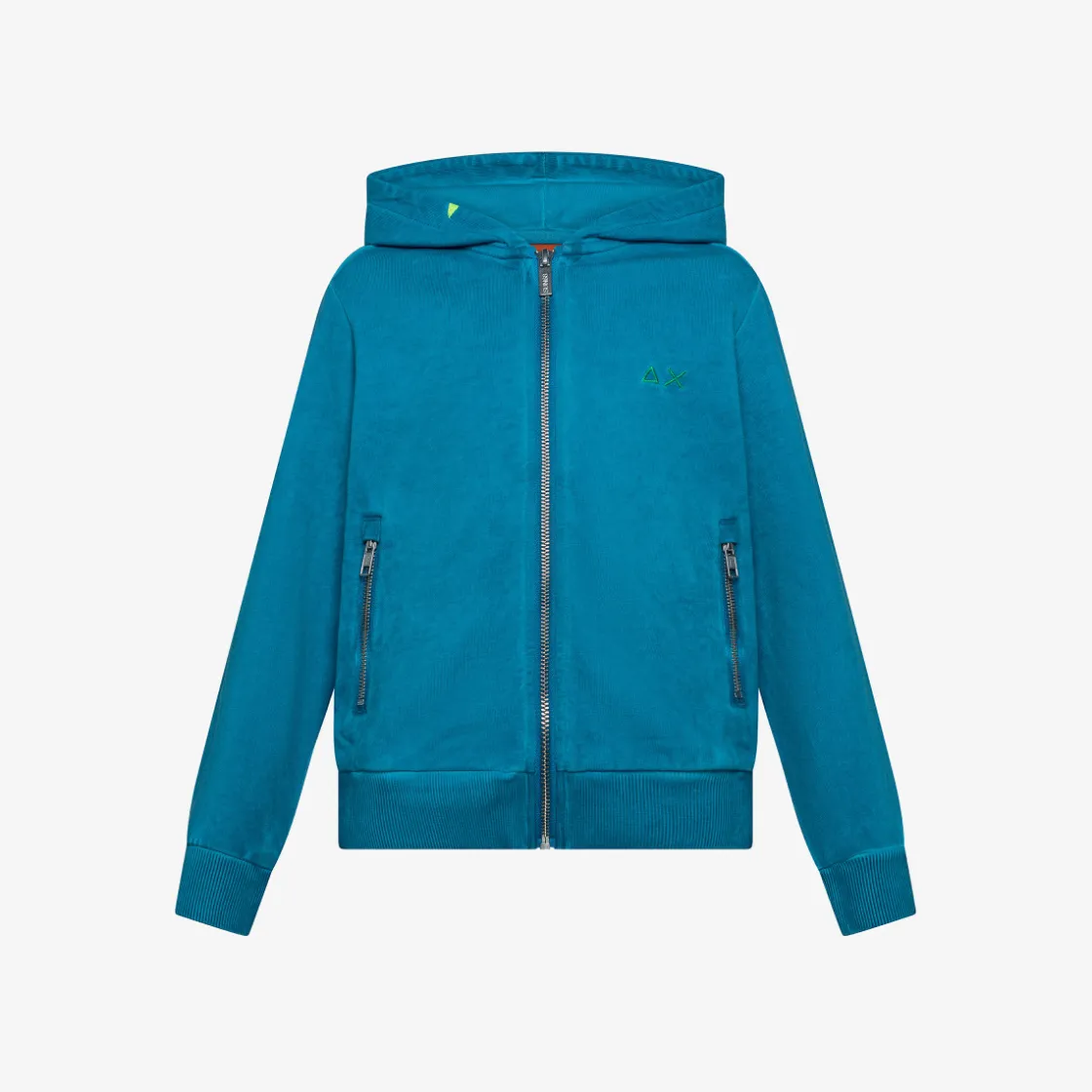 Best Felpa in cotone ottanio chiaro con cappuccio e zip Bambino Felpe|Beachwear Bimbo