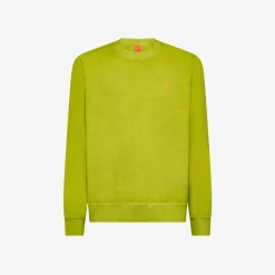 Sale Felpa in cotone verde oliva Uomo Beachwear Uomo