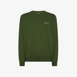 Online Felpa in cotone verde scuro Uomo Felpe