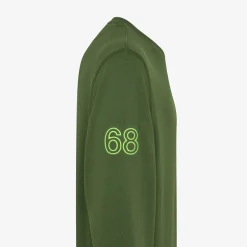 Discount Felpa in cotone verde scuro con logo fluo Uomo Felpe