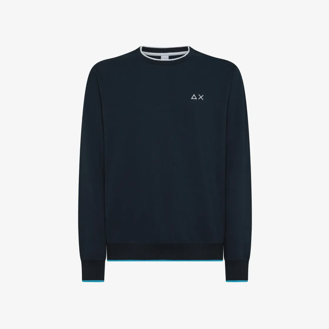Fashion Felpa in piquet blu navy con logo ricamato Uomo Felpe