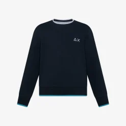 Hot Felpa in piquet cotone blu navy Bambino Felpe