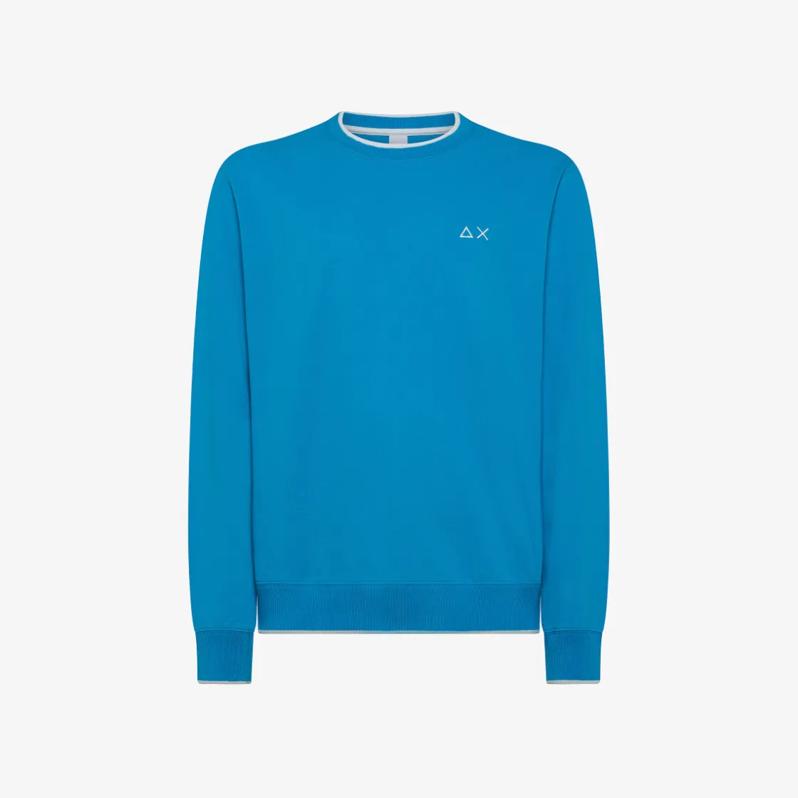 Sale Felpa in piquet ottanio chiaro con logo ricamato Uomo Felpe
