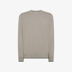 Fashion Felpa in piquet stone con logo ricamato Uomo Felpe