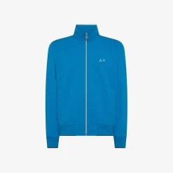 Hot Felpa ottanio chiaro in piquet con zip Uomo Felpe