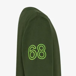 Sale Felpa verde scuro con ricamo fluo Bambino Felpe