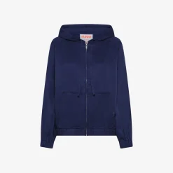 Fashion Giacca in tessuto fluido blu navy Donna Giacche