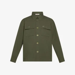 Best Giacca overshirt in cotone verde scuro Bambino Camicie
