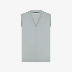 Discount Gilet in cotone grigio chiaro Uomo Maglie