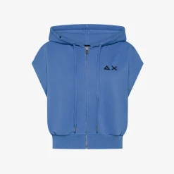 Online Gilet in felpa avio con cappuccio Donna Felpe