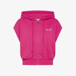 Sale Gilet in felpa fucsia con cappuccio Donna Felpe