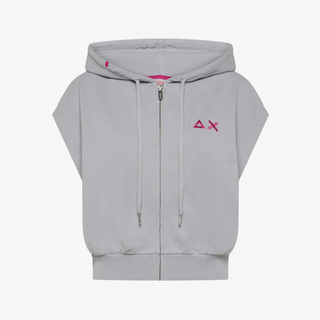 Hot Gilet in felpa grigio chiaro con cappuccio Donna Felpe