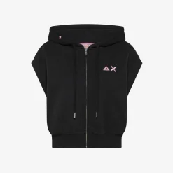 Online Gilet in felpa nero con cappuccio Donna Felpe
