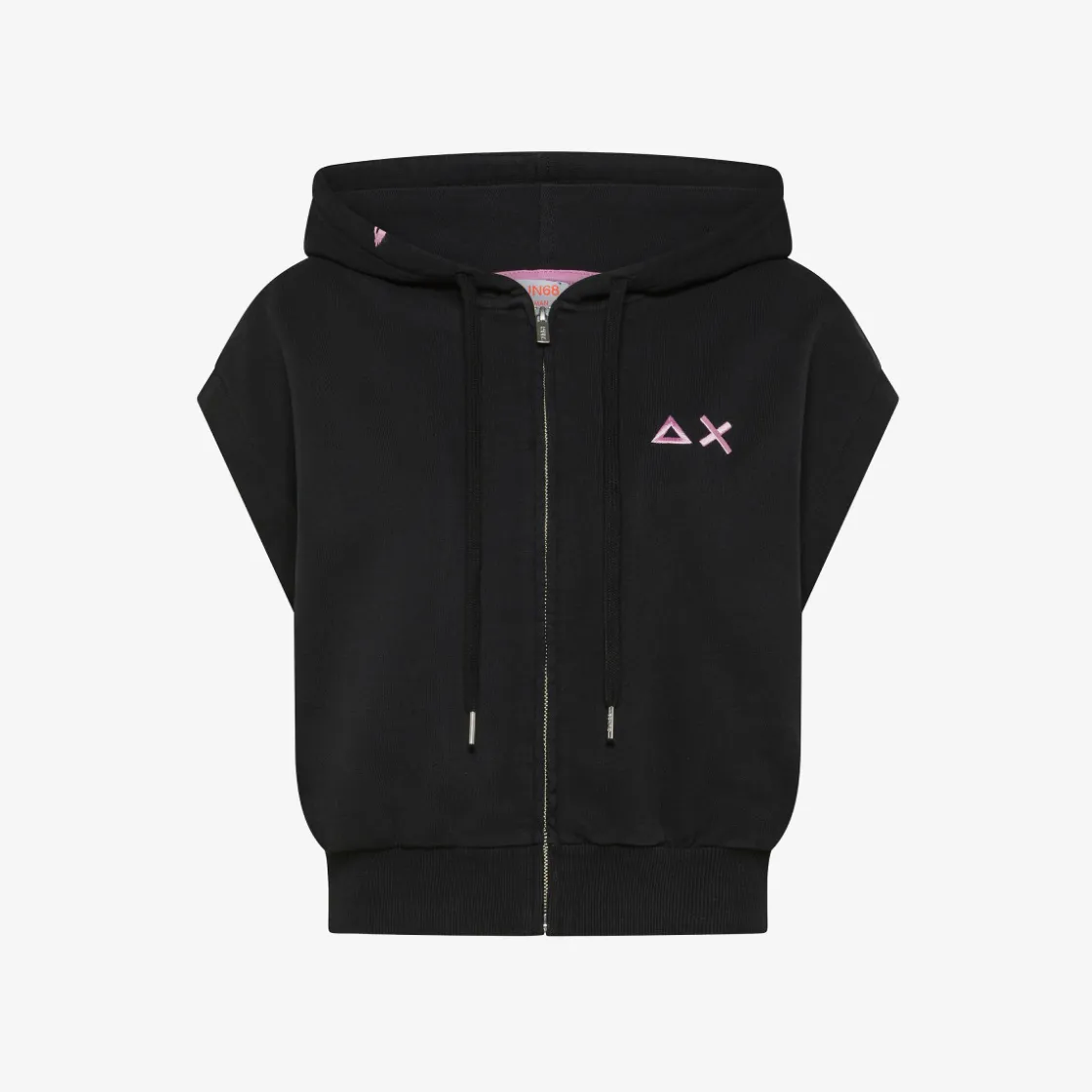 Online Gilet in felpa nero con cappuccio Donna Felpe