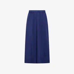 New Gonna in tessuto fluido blu navy Donna Pantaloni|Gonne