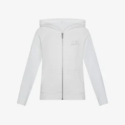 Hot Maglia hoodie in cotone bianco panna Bambino Maglie