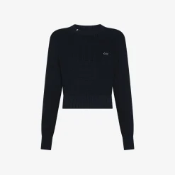 Best Maglia in cotone a coste blu navy Donna Maglie