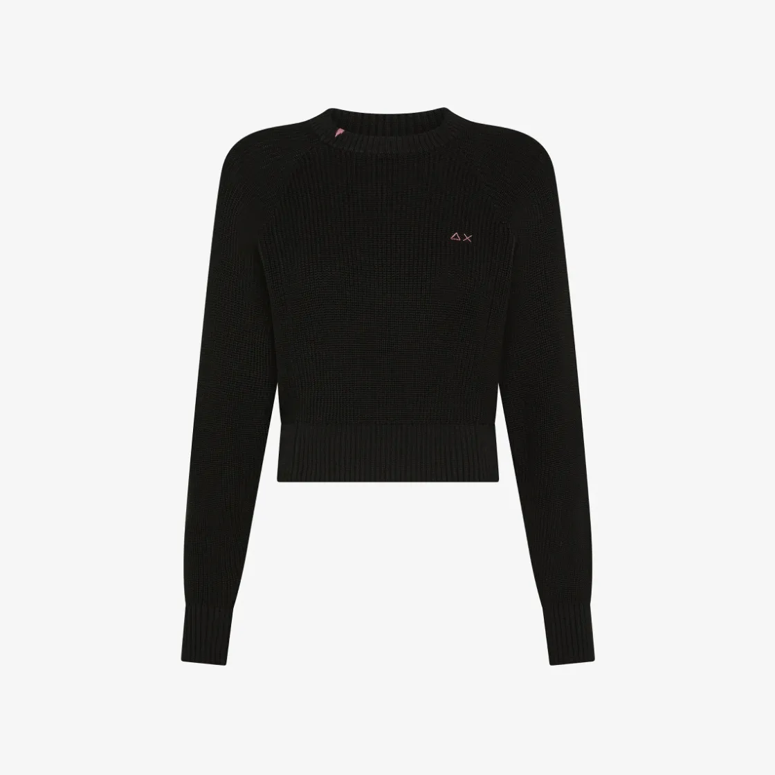New Maglia in cotone a coste nero Donna Maglie