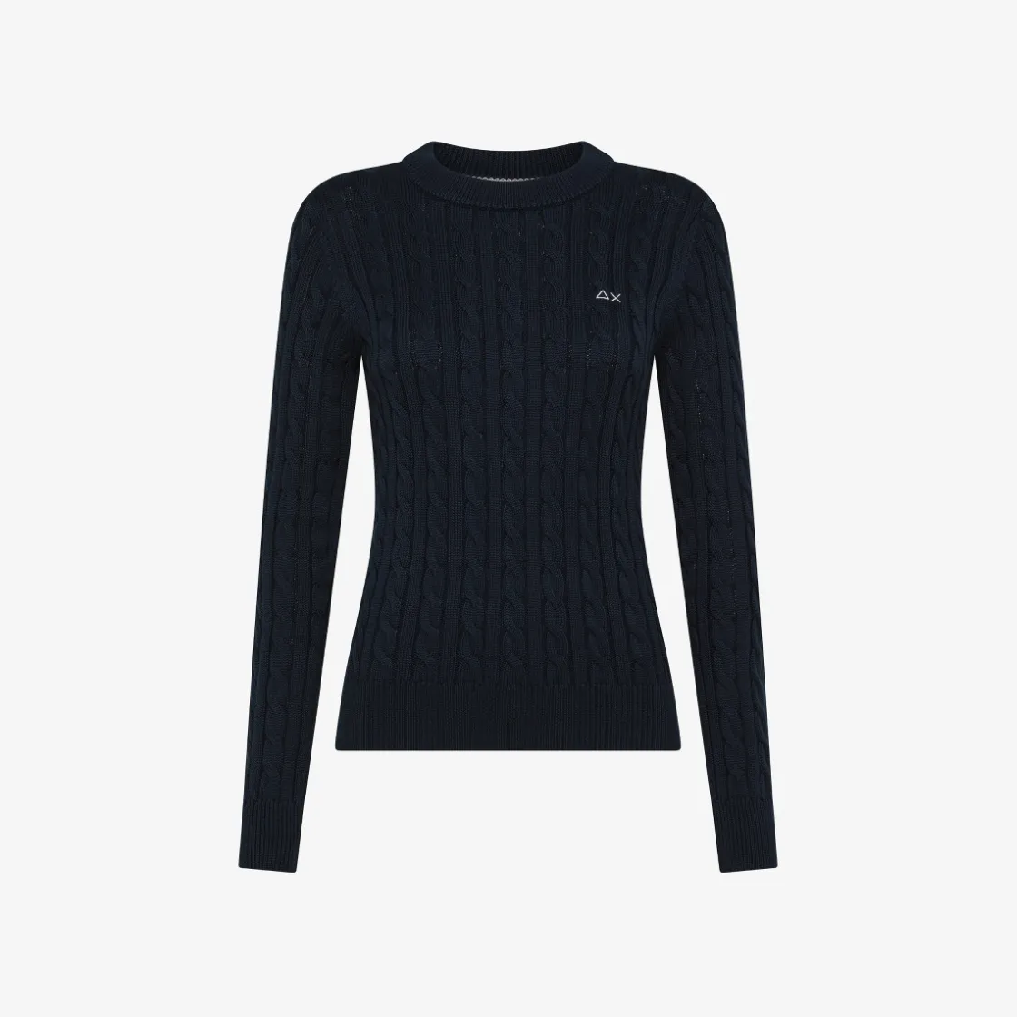 Sale Maglia in cotone a trecce blu navy Donna Maglie