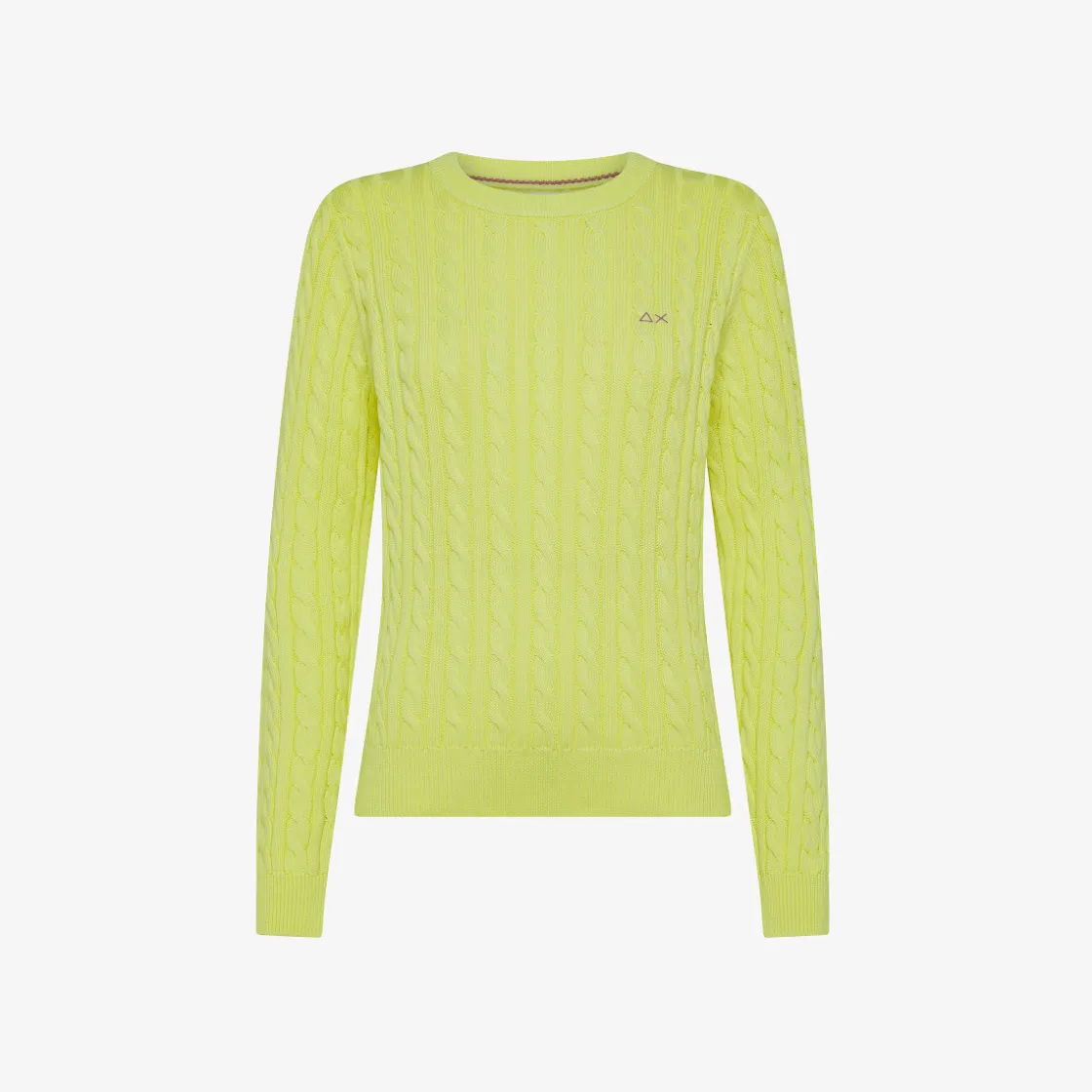 Online Maglia in cotone a trecce giallo limone Donna Maglie