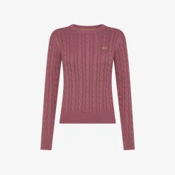 Best Maglia in cotone a trecce rosa scuro Donna Maglie