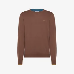 Outlet Maglia in cotone marrone Uomo Maglie