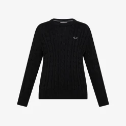 Sale Maglione in cotone a trecce nero Bambino Maglie