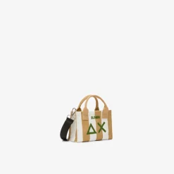 Hot Mini bag in cotone a pois beige e bianchi Donna Borse|Accessori Donna