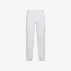 Clearance Pantaloni cargo in cotone bianco panna Uomo Pantaloni