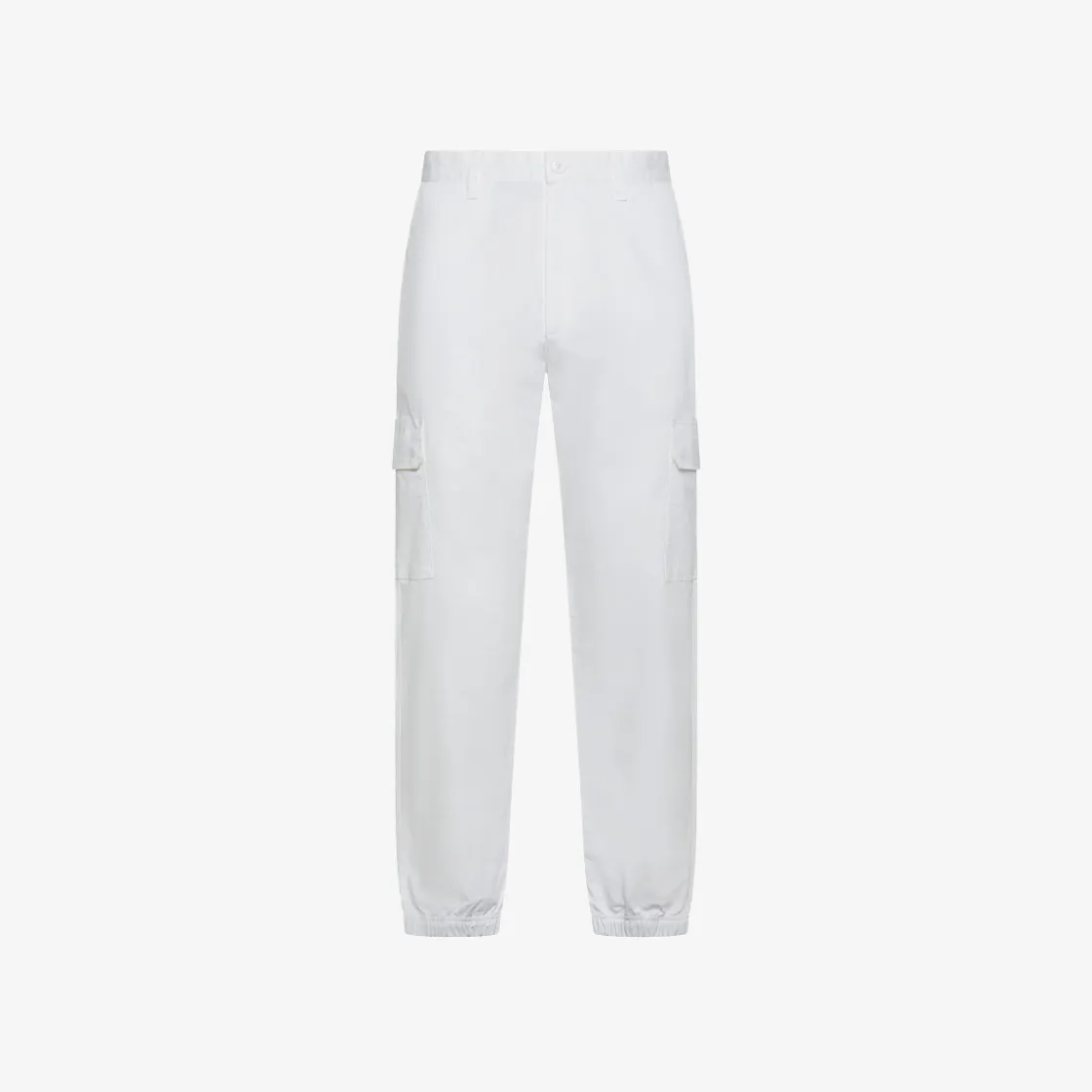Clearance Pantaloni cargo in cotone bianco panna Uomo Pantaloni