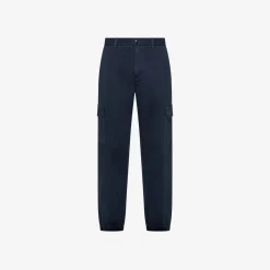 New Pantaloni cargo in cotone blu navy Uomo Pantaloni