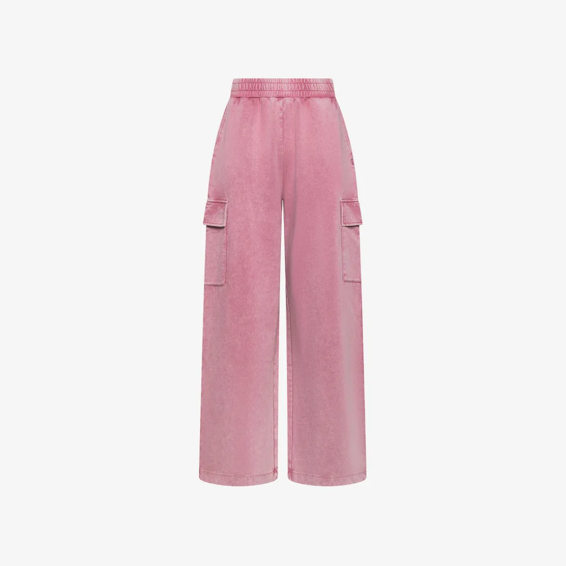 Clearance Pantaloni cargo in felpa rosa scuro con trattamento marble Donna Pantaloni|Felpe
