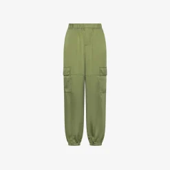 Sale Pantaloni cargo in tessuto fluido verde salvia Donna Pantaloni