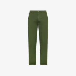 Sale Pantaloni chino in cotone verde scuro Uomo Pantaloni