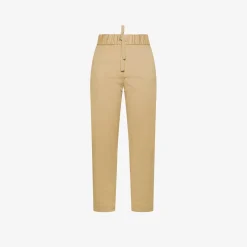 Hot Pantaloni in cotone beige Donna Pantaloni